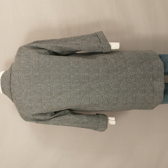 English Light Car Coat Charles Gray London Black & White Weave Cotton Classic S - Picture 4 of 8